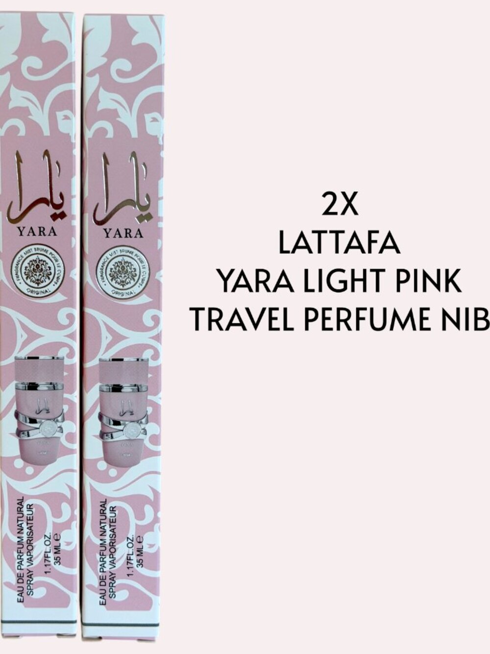 2X BUNDLE LATTAFA LIGHT PINK TRAVEL PERFUME BUNDLE NIB
